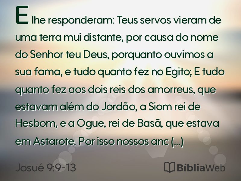 Josué 9:9-13 em imagem para compartilhar