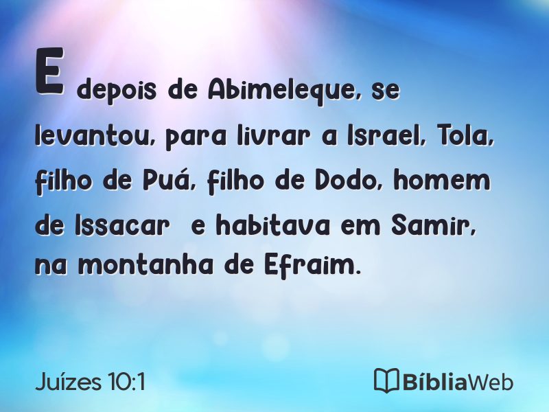 Juízes 10:1 em imagem para compartilhar