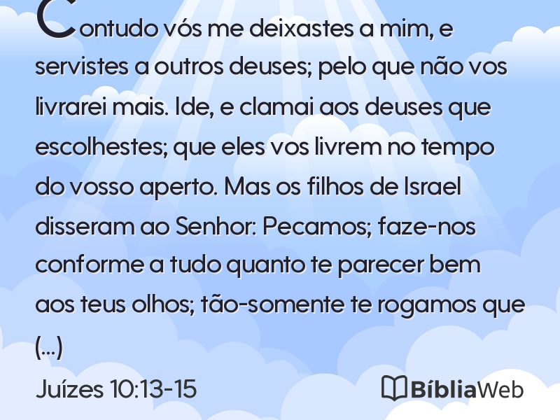 Juízes 10:13-15 em imagem para compartilhar