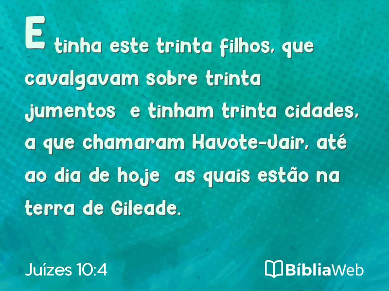Juízes 10:4 em imagem para compartilhar