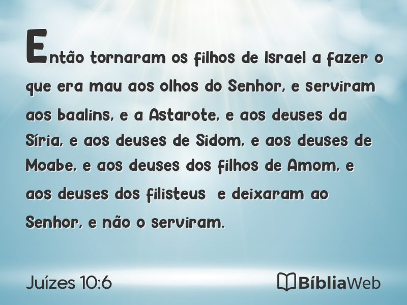 Juízes 10:6 em imagem para compartilhar