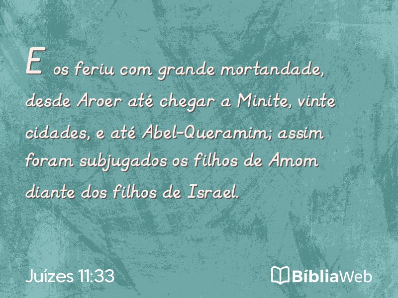 Juízes 11:33 em imagem para compartilhar