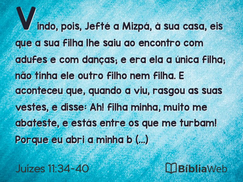 Juízes 11:34-40 em imagem para compartilhar