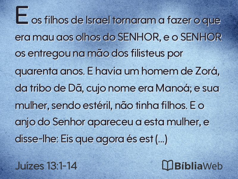 Juízes 13:1-14 em imagem para compartilhar