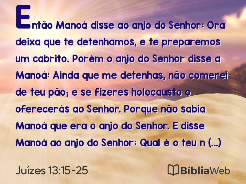 Juízes 13:15-25 em imagem para compartilhar