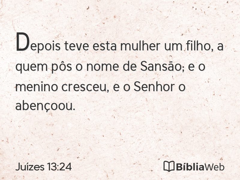Juízes 13:24 em imagem para compartilhar