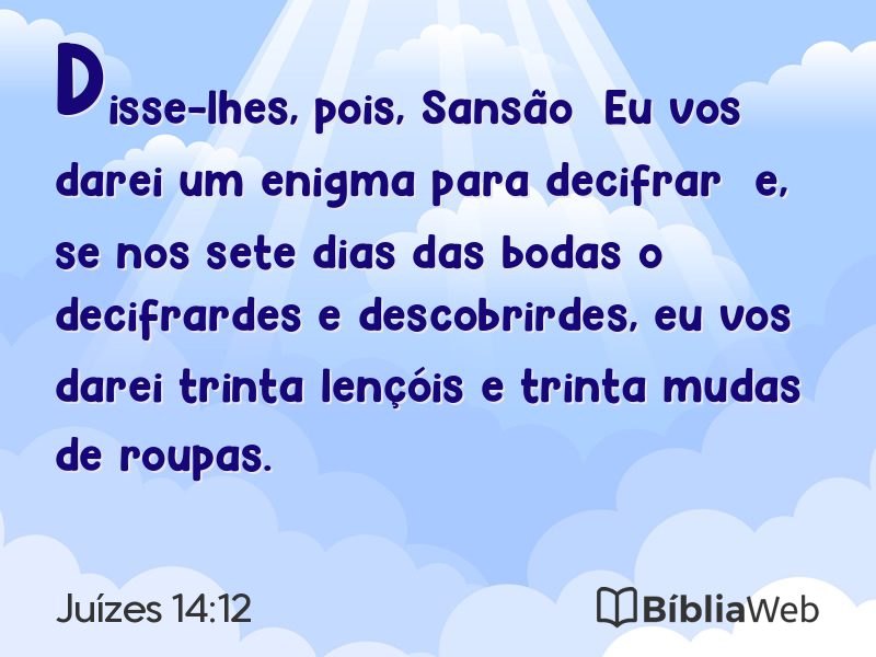 Juízes 14:12 em imagem para compartilhar