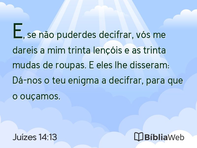 Juízes 14:13 em imagem para compartilhar