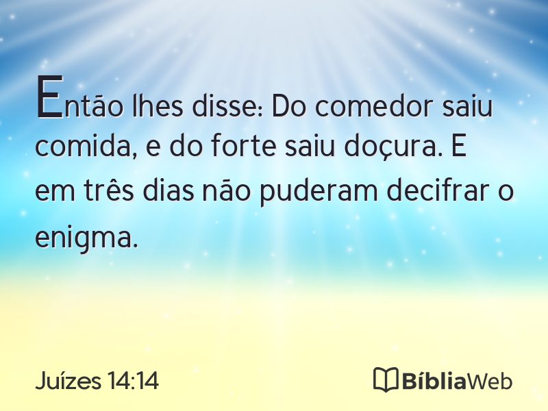 Juízes 14:14 em imagem para compartilhar