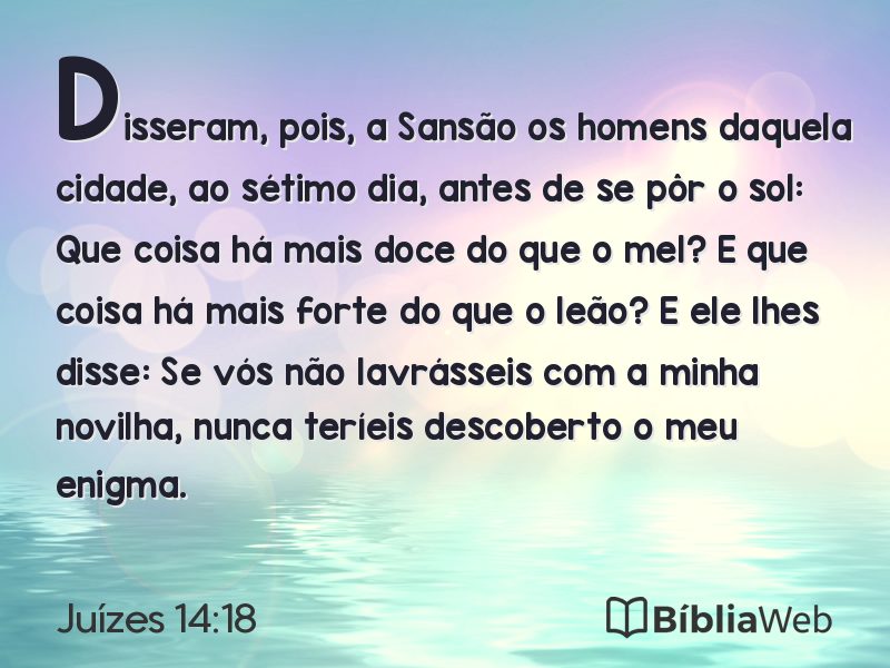 Juízes 14:18 em imagem para compartilhar