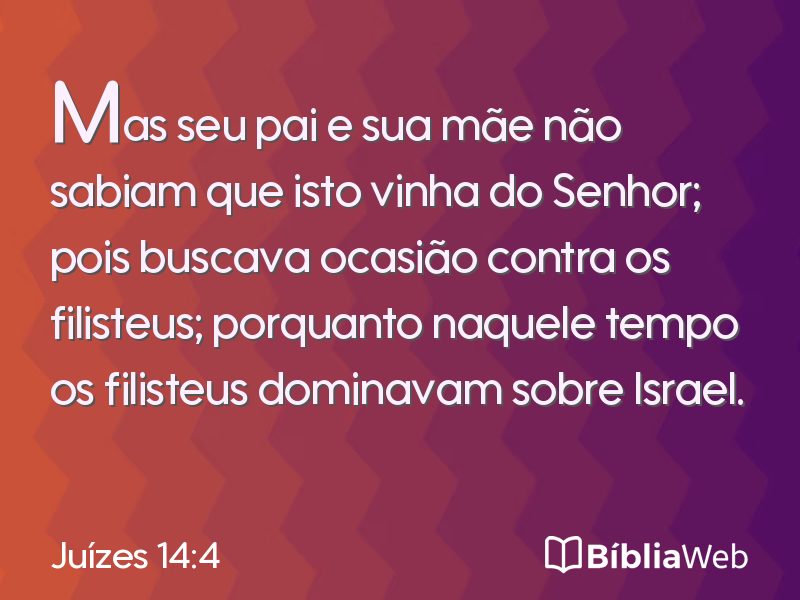 Juízes 14:4 em imagem para compartilhar
