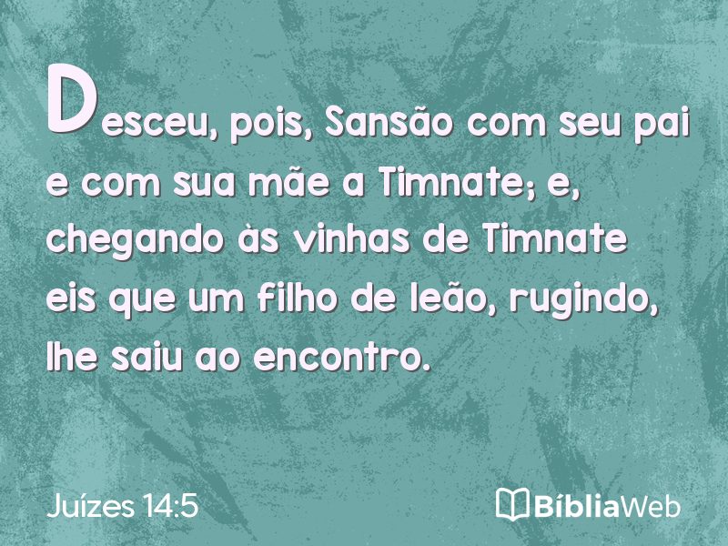 Juízes 14:5 em imagem para compartilhar