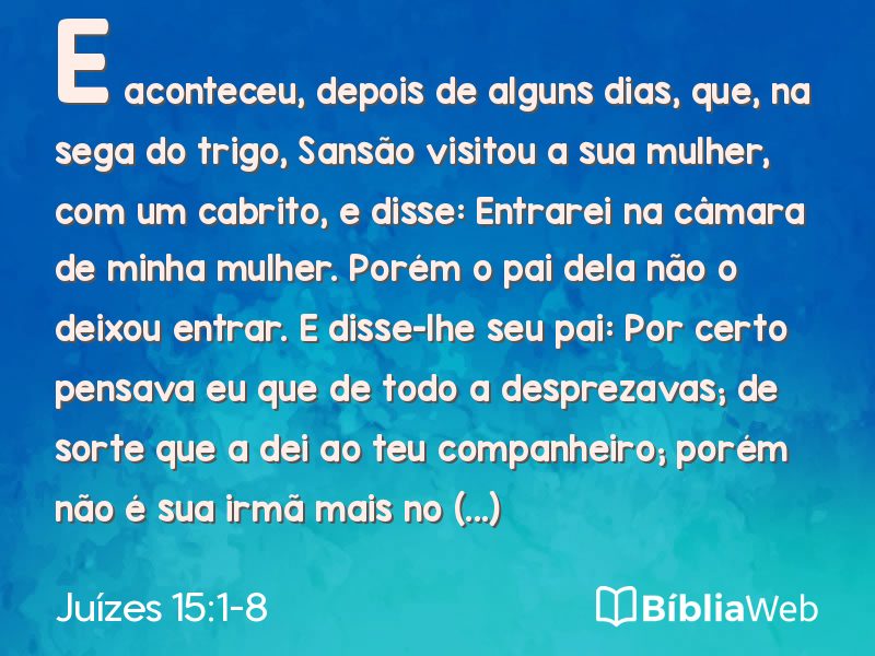 Juízes 15:1-8 em imagem para compartilhar