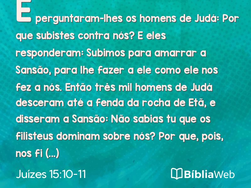 Juízes 15:10-11 em imagem para compartilhar