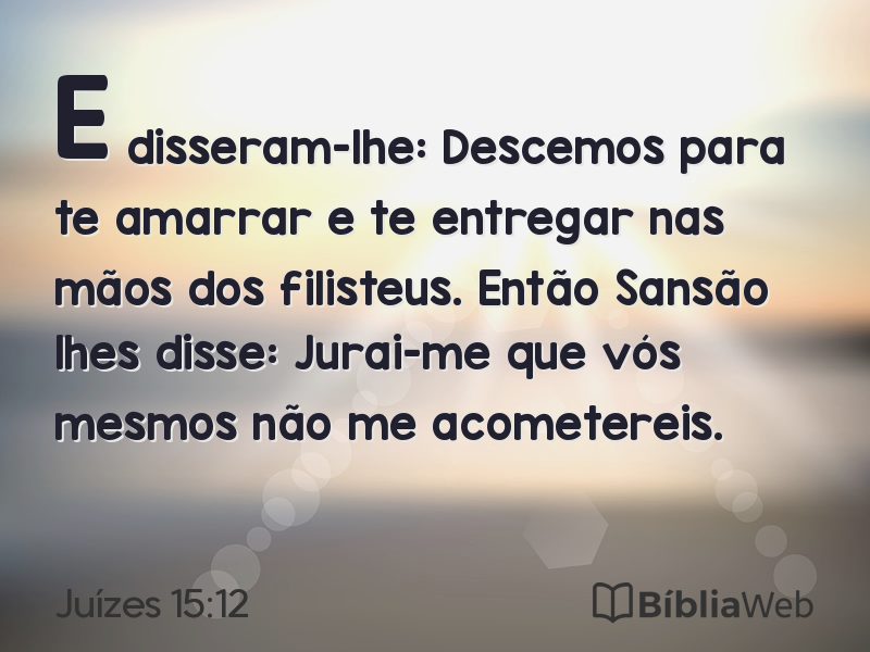 Juízes 15:12 em imagem para compartilhar