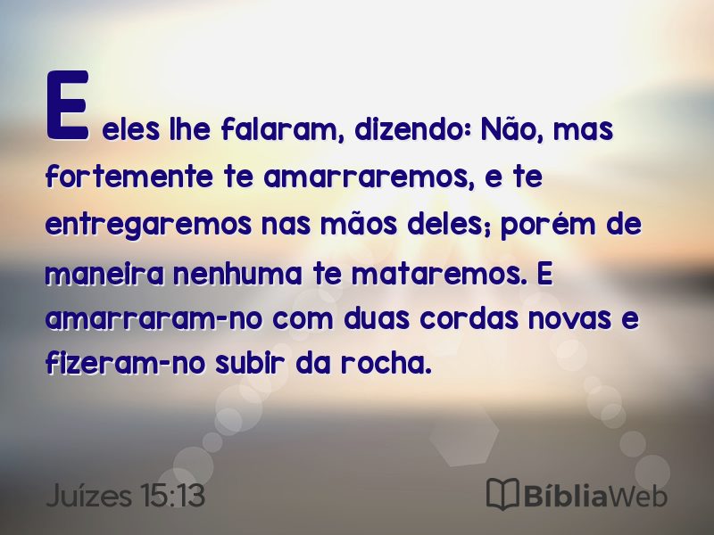 Juízes 15:13 em imagem para compartilhar