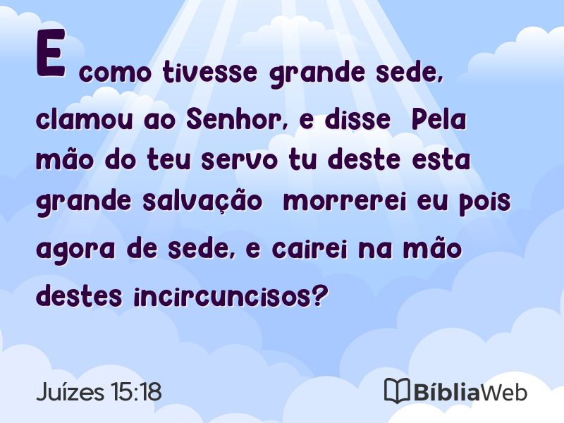 Juízes 15:18 em imagem para compartilhar
