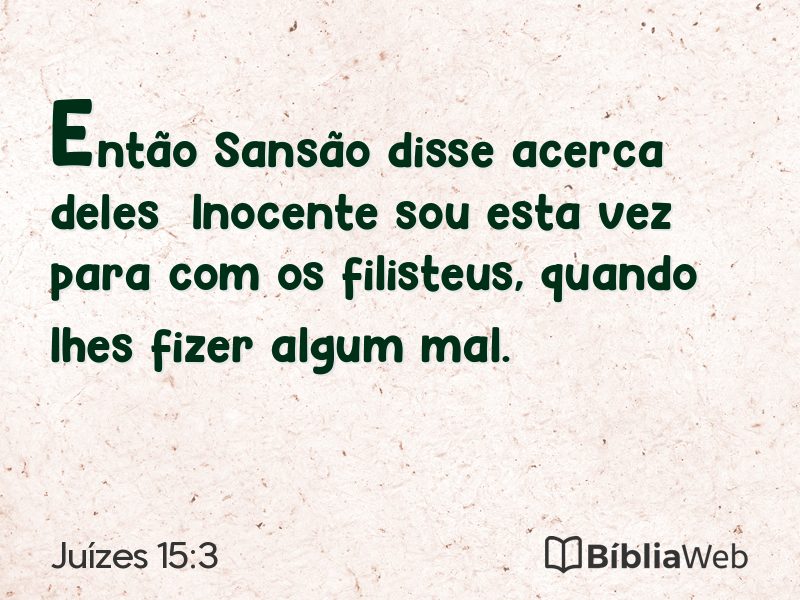 Juízes 15:3 em imagem para compartilhar
