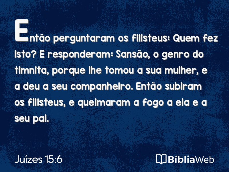 Juízes 15:6 em imagem para compartilhar