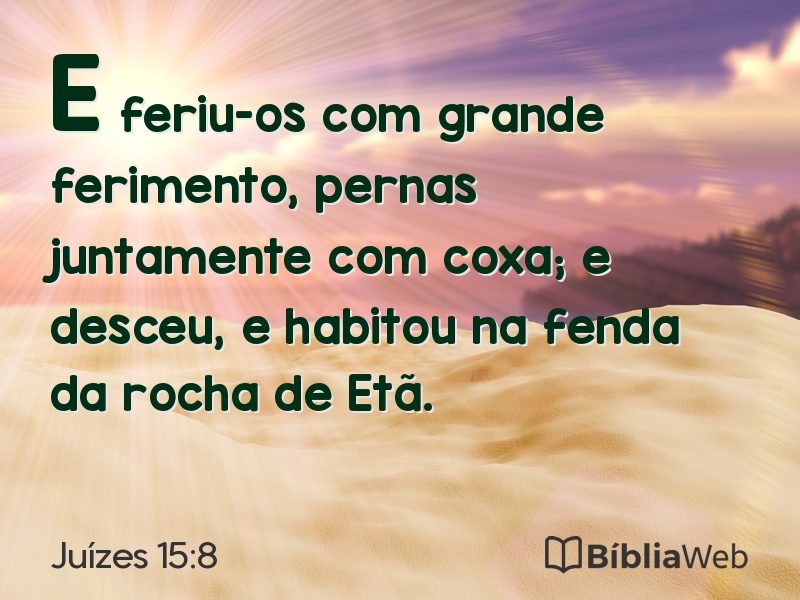 Juízes 15:8 em imagem para compartilhar