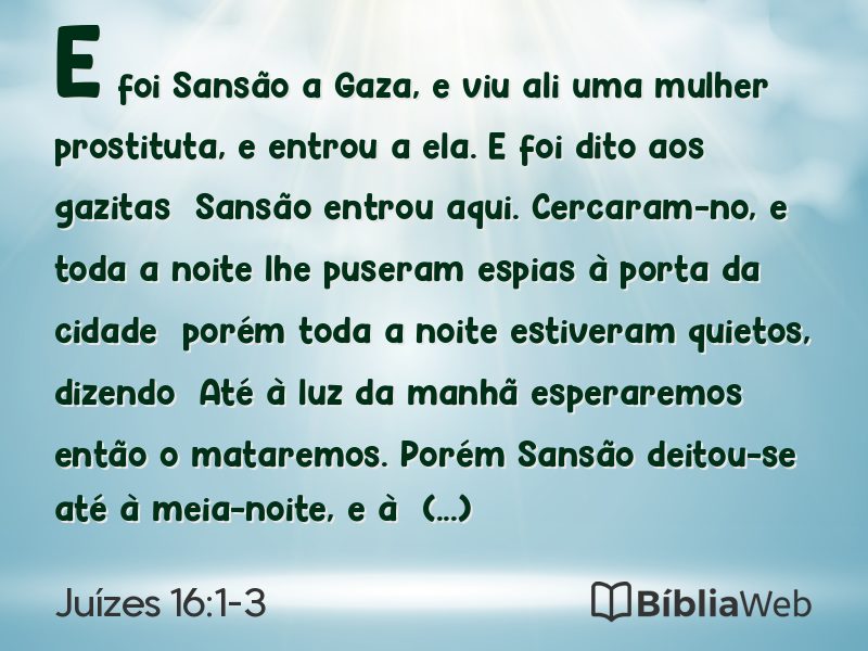 Juízes 16:1-3 em imagem para compartilhar