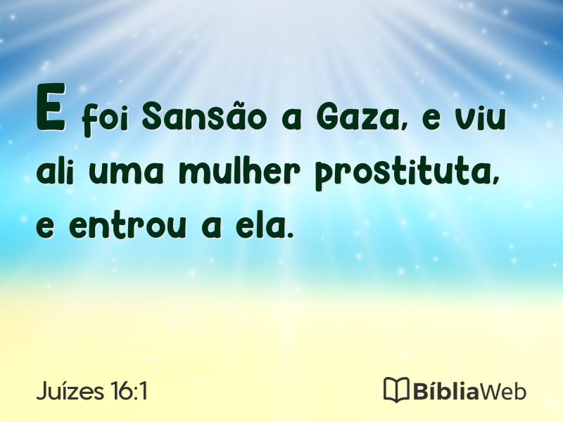 Juízes 16:1 em imagem para compartilhar