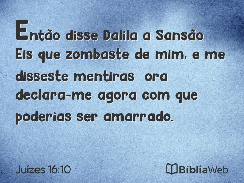 Juízes 16:10 em imagem para compartilhar