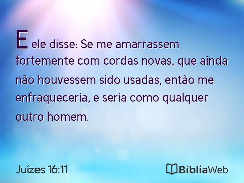 Juízes 16:11 em imagem para compartilhar