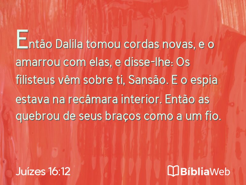 Juízes 16:12 em imagem para compartilhar