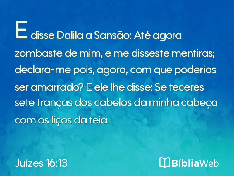 Juízes 16:13 em imagem para compartilhar