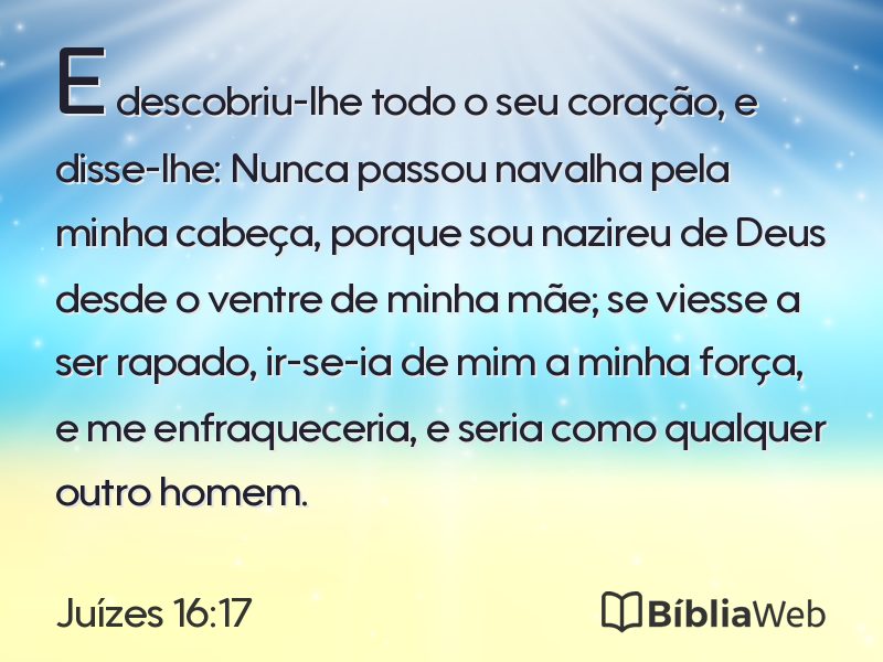 Juízes 16:17 em imagem para compartilhar