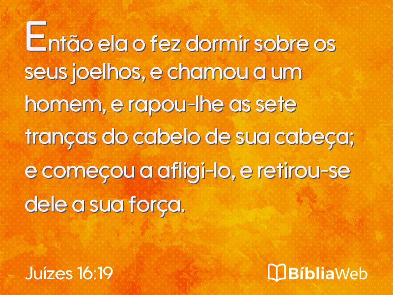 Juízes 16:19 em imagem para compartilhar