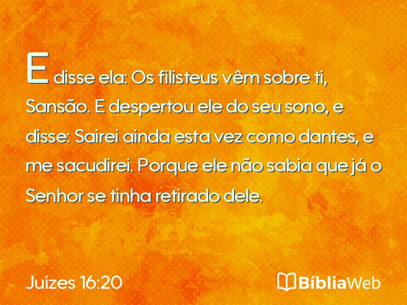 Juízes 16:20 em imagem para compartilhar