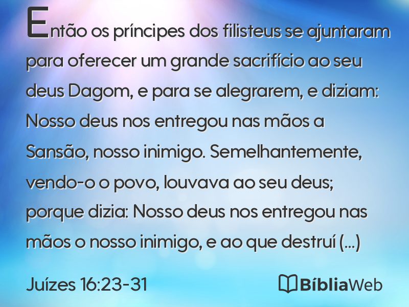 Juízes 16:23-31 em imagem para compartilhar