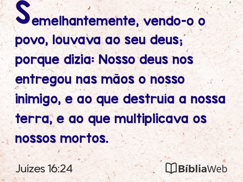 Juízes 16:24 em imagem para compartilhar