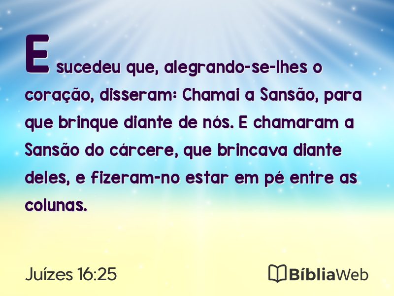 Juízes 16:25 em imagem para compartilhar