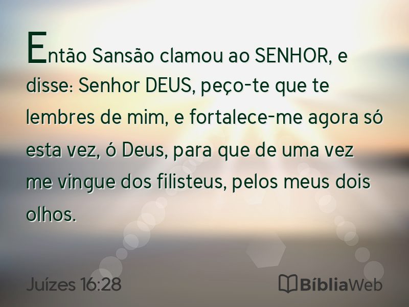 Juízes 16:28 em imagem para compartilhar