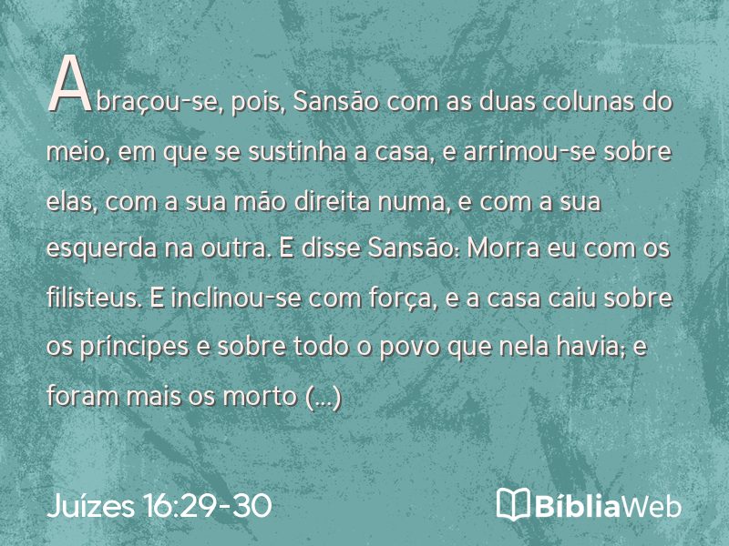 Juízes 16:29-30 em imagem para compartilhar