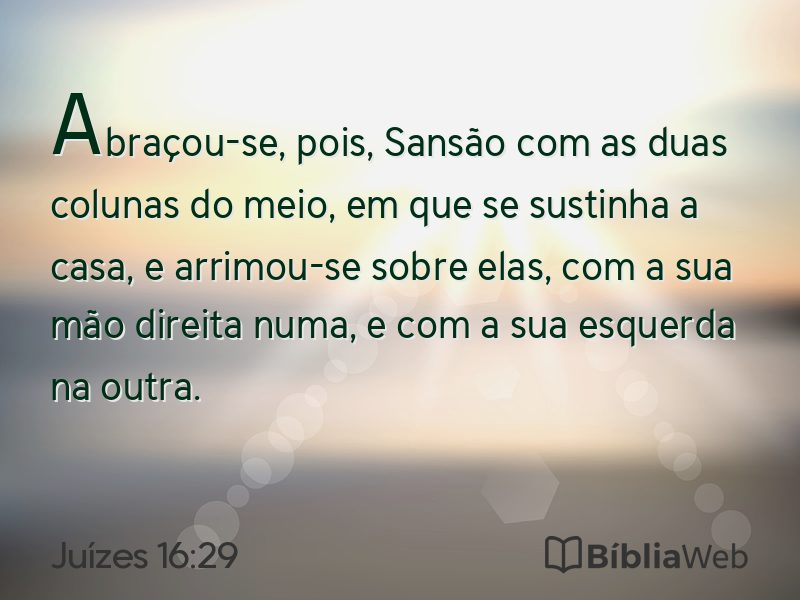 Juízes 16:29 em imagem para compartilhar