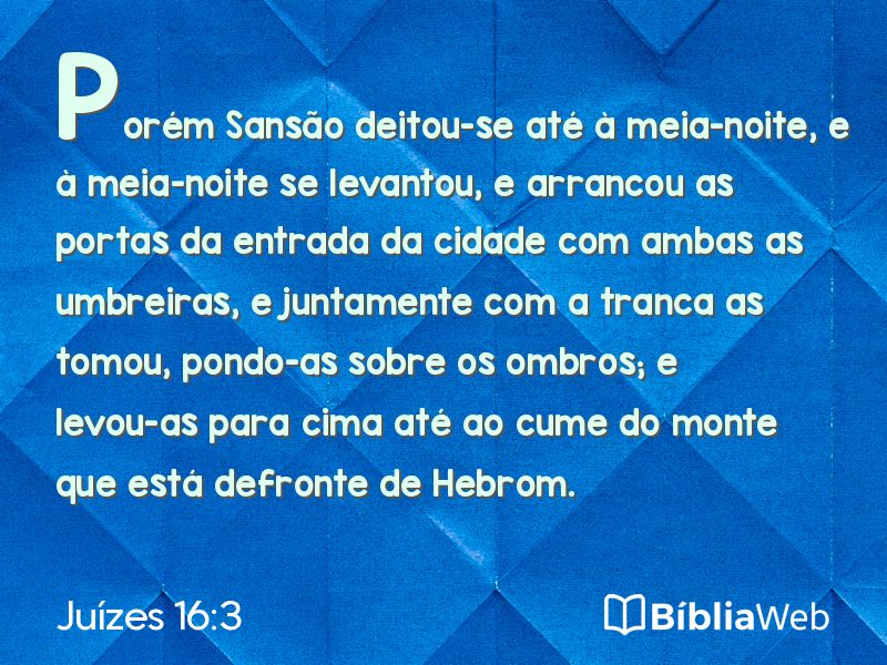 Juízes 16:3 em imagem para compartilhar
