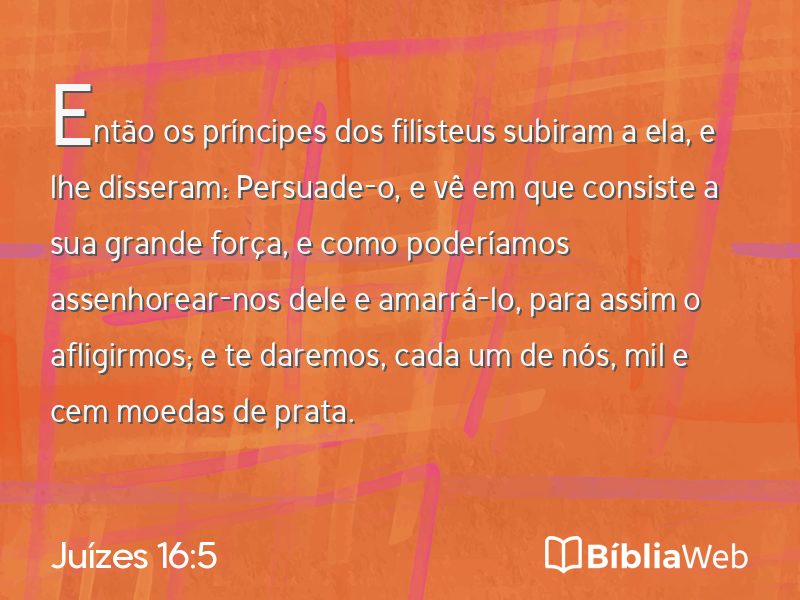 Juízes 16:5 em imagem para compartilhar