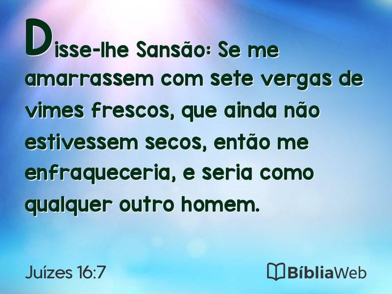Juízes 16:7 em imagem para compartilhar