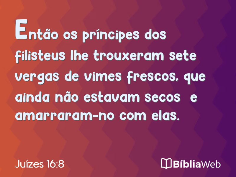 Juízes 16:8 em imagem para compartilhar