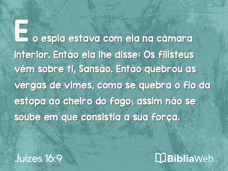 Juízes 16:9 em imagem para compartilhar