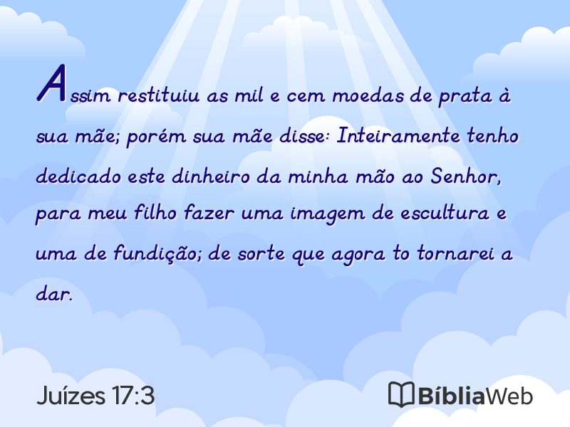 Juízes 17:3 em imagem para compartilhar
