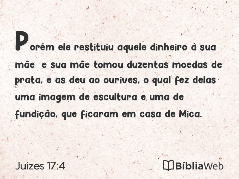 Juízes 17:4 em imagem para compartilhar