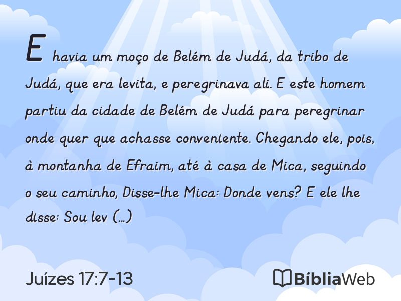 Juízes 17:7-13 em imagem para compartilhar