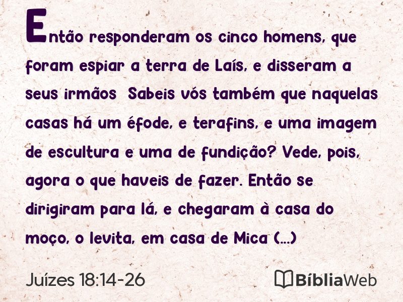 Juízes 18:14-26 em imagem para compartilhar