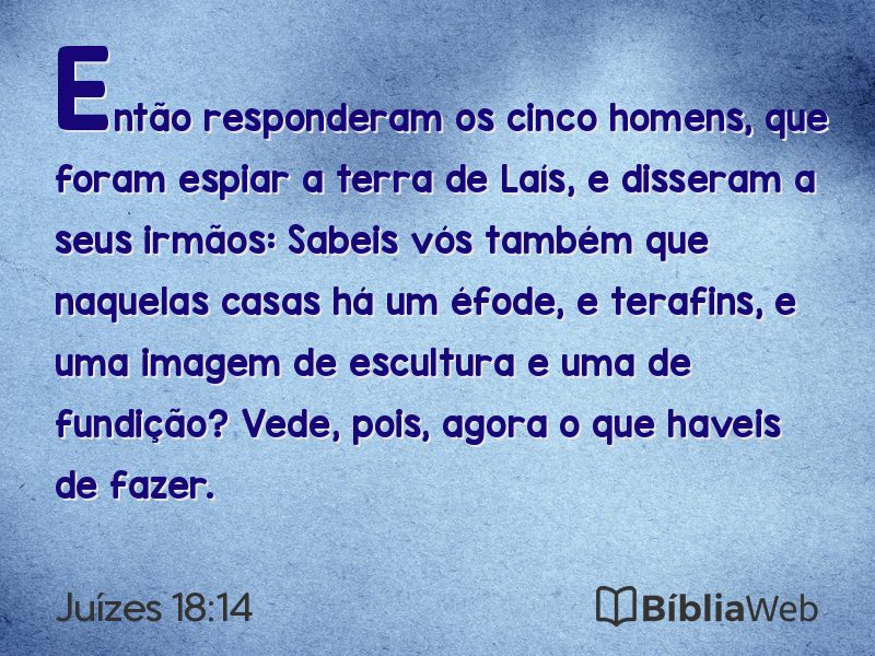 Juízes 18:14 em imagem para compartilhar
