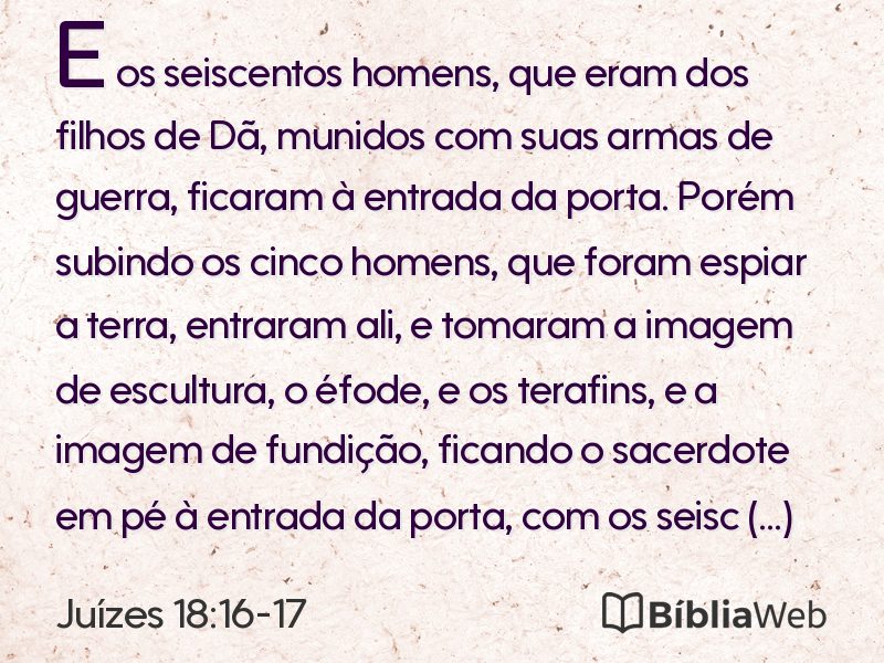 Juízes 18:16-17 em imagem para compartilhar